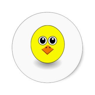 Cartoon Chicken Face Round Stickers