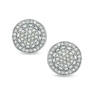 CT. T.W. Diamond Cluster Stud Earrings in Sterling Silver   Zales