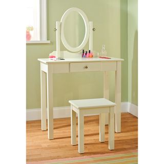Vanity Table with Mirror and Stool 3 piece Set Kids' Table & Chair Sets