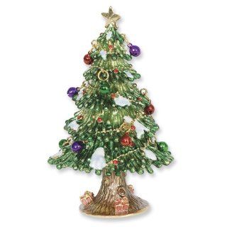 Enameled & Crystal Christmas Tree Trinket Box Jewelry Boxes Jewelry