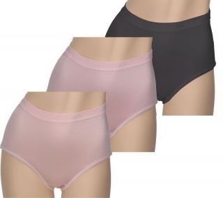 Breezies Set of 3 Nylon Lycra Misses Briefs with UltimAir —