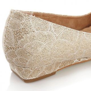 Glitter and Lace Ballet Flat with Jewels