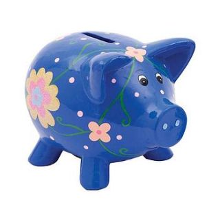 painted ceramic piggy money box by lover's lounge