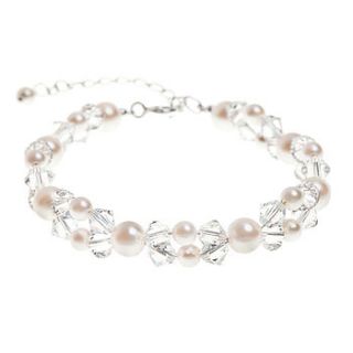 crystal and pearl twist bracelet by vivien j