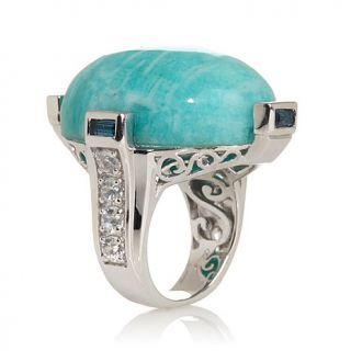 Colleen Lopez ite, London Blue Topaz and White Zircon Sterling Silver Ova