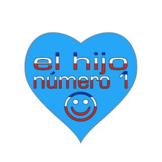 El Hijo Número 1   Number 1 Son in Chilean Heart Stickers