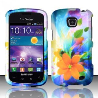 For Samsung Illusion / Galaxy Proclaim i110 (Verizon/Straight Talk) Rubberized Design Cover   Rainbow Swirl Cell Phones & Accessories