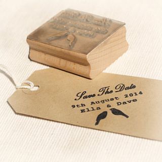 love birds save the date stamp by beautiful day