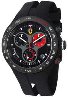 Ferrari FE06BK  Watches,Mens Jumbo 150th Anniversary Chronograph Black Dial Black Rubber, Sport Ferrari Quartz Watches