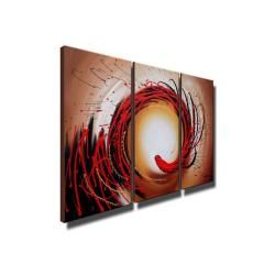 Hand Painted 'Abstract 349' Oil Paint 3 piece Canvas Art Set Canvas