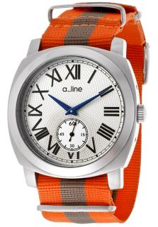 a_line 80023 02 OR NS1  Watches,Womens Pyar Silver Textured Dial Orange & Gray Nylon, Casual a_line Quartz Watches