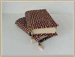 mocha dots fabric book cover by lilly*blossom