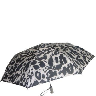 London Fog 3 Section Auto Open/Close LED Umbrella   Black Leopard