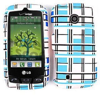 CELL PHONE CASE COVER FOR LG BEACON / ATTUNE UN270 BLUE WHITE BLOCKS Cell Phones & Accessories
