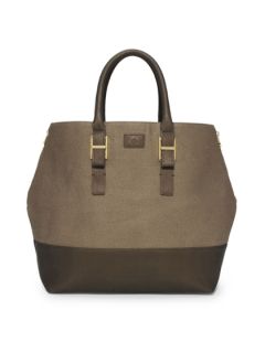 Sparkle Coated Canvas Tote by C Wonder