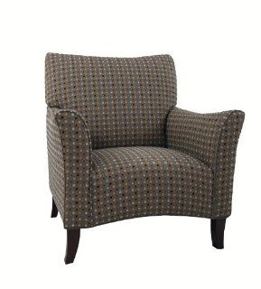 Sofa Chair Flared Arm Polka Dot Pattern in Blue and Grey Tones  