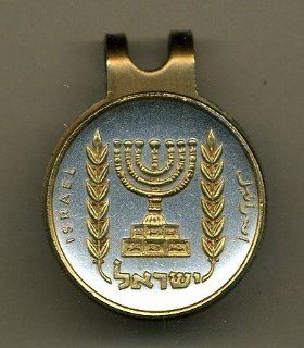 Gorgeous 2 Toned Gold on Silver Israel Menorah  coin   Golf Ball Marker   Hat Clips  Sports & Outdoors