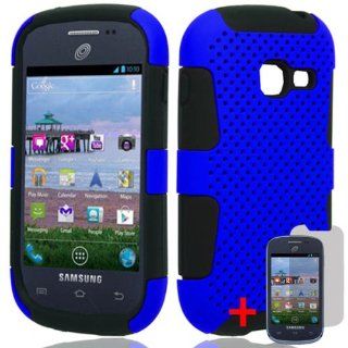 SAMSUNG GALAXY DISCOVER S730G BLUE BLACK HYBRID PERFORATED COVER HARD GEL CASE + FREE SCREEN PROTECTOR from [ACCESSORY ARENA] Cell Phones & Accessories