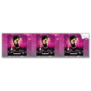 Raver Girl Dancing DJ Bumper Stickers