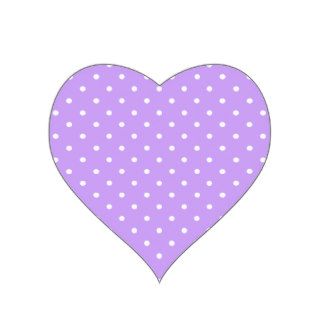 Lilac Polka Dot Pattern Heart Sticker