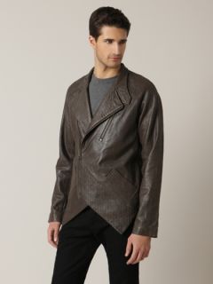 Leather Point Panel Jacket by MB 999