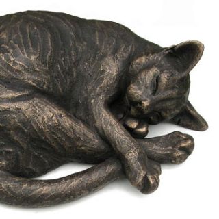 curled maxim sleeping cat sculpture by suzie marsh sculpture