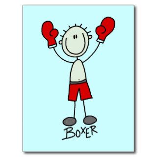 Stick Figure Boxing T shirts and Gifts Post Card