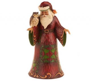 Jim Shore Heartwood Creek Santa with Owl Figurine —
