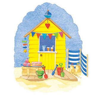 sunshine days beach hut card by sandie blue