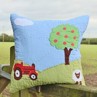red tractor farm cushion cover by marquis & dawe