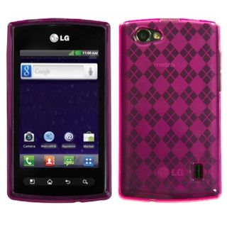 BasAcc Hot Pink/ Argyle Candy Skin Case for LG MS695 Optimus M+ BasAcc Cases & Holders