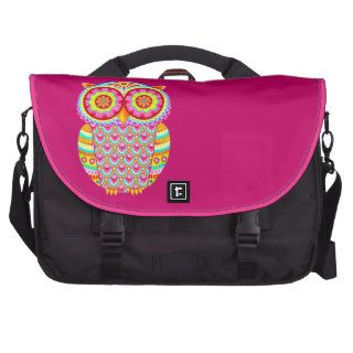 Colorful Psychedelic Owl Laptop Bag Commuter Bag
