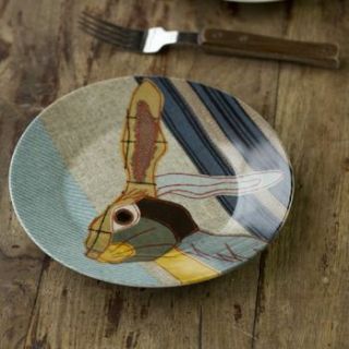 beastie stag, hare, badger and fox plate set by ginger rose