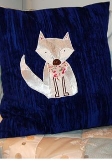 silver fox cushion by lola smith designs