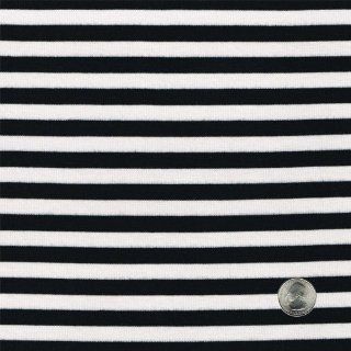 1/2" Black and White Stripe Rayon Jersey Knit Fabric, Fabric by the Bolt   25 Yards