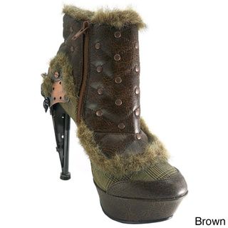 Hades Women's 'Agnes' Steampunk Quilted Fur Booties Hades Booties