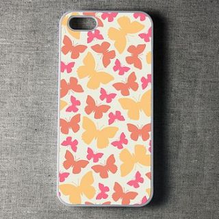 yellow and pink butterflies iphone case by candidate