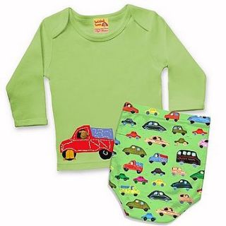 cars t shirt and nappy cover by twisted twee