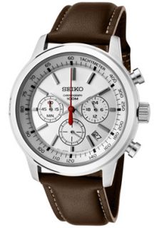 Seiko SSB035P2  Watches,Mens Classic Chronograph Silver Dial Brown Leather, Chronograph Seiko Quartz Watches