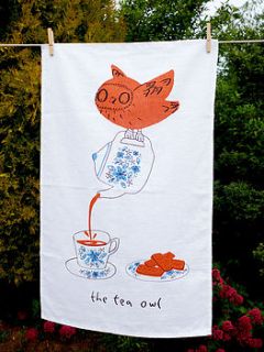 tea towels the tea owls by jo clark design