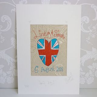 personalised wedding or anniversary artwork by seabright designs