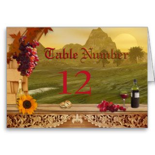 Vineyard Fall Table Number Card