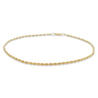 14K Gold 2.0mm Rope Anklet   9.5   Zales