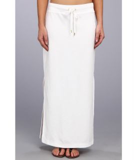 MICHAEL Michael Kors Terry Cloth Maxi Skirt w/ Side Slits Womens Skirt (White)