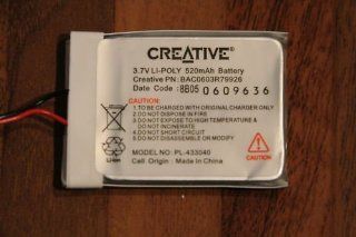 Genuine Battery for Creative Zen V & Zen Plus 520mAh With Flying Lead With Connector   Players & Accessories