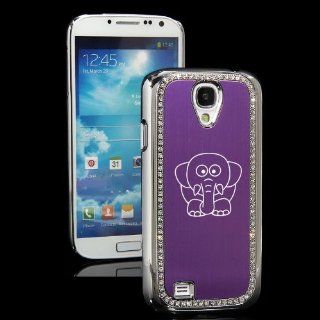 Purple Samsung Galaxy S4 S IV i9500 Rhinestone Crystal Bling Hard Back Case Cover KS25 Cute Elephant Cell Phones & Accessories
