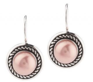 Honora Sterling Cultured Pearl 8.0mm Button Drop Earrings —