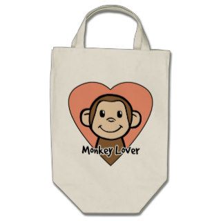 Cute Cartoon Clip Art Smile Monkey Love in Heart Bag