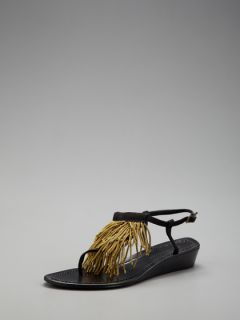 fringe low wedge sandal by Sigerson Morrison