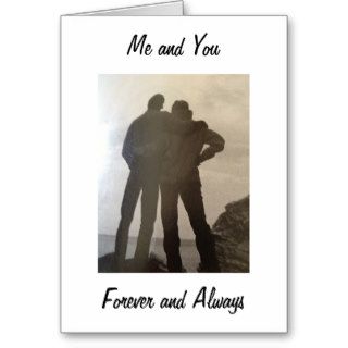 ME/YOU FOREVER AND ALWAYS   ANNIVERSARY LOVE GREETING CARDS
